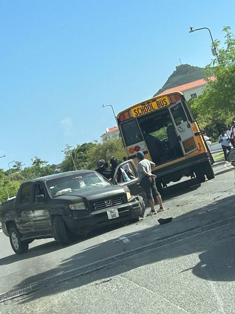 Photos School Bus Collides with Car