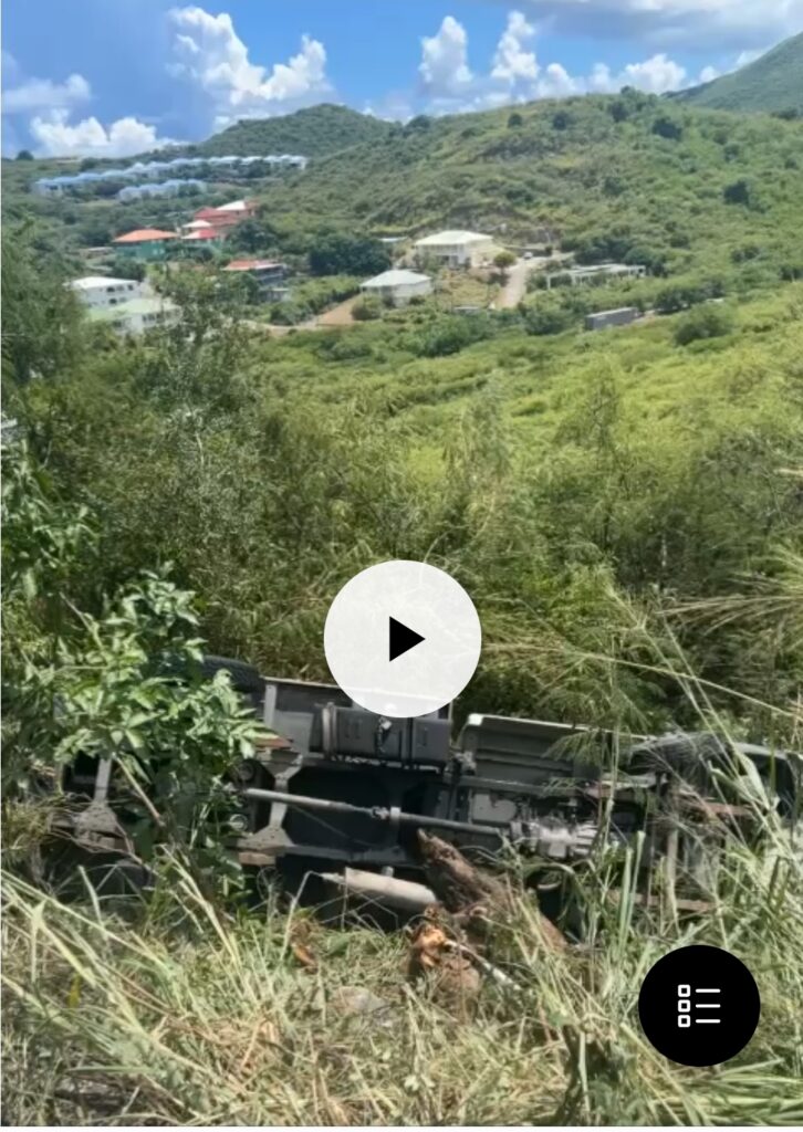 Video Truck Rolls Over hill St Maarten 