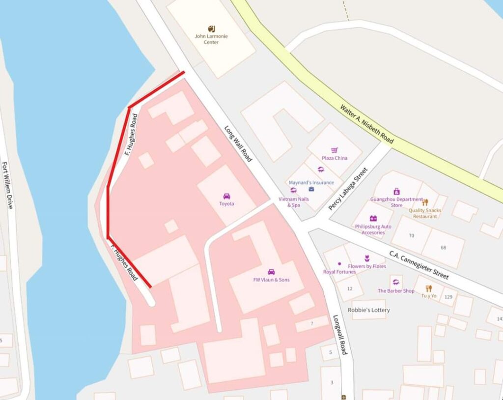 Road Closure Notice Bitumen Spraying Final Asphalt Work Longwall Road SXM St Maarten