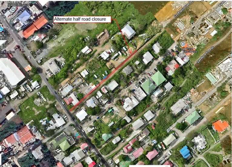 Partial Road Closure of Parallel Road Rubber Tree Drive, Concrete Resurfacing Project
