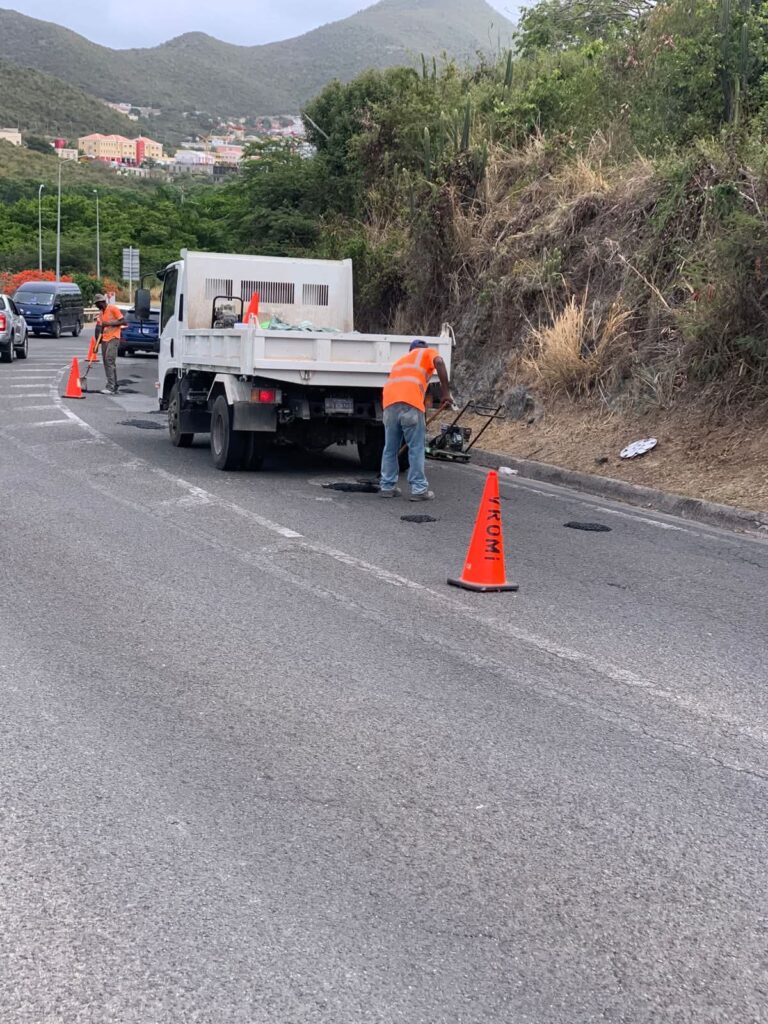 Ongoing Road Repairs Across Key Districts Dutch St Maarten